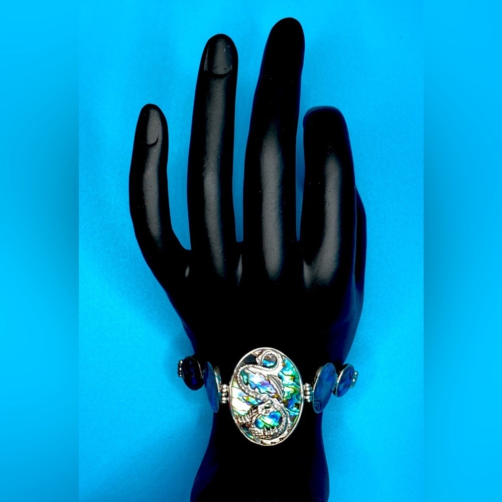 NWT Dragon Abalone Shell Bracelet In Sterling Silver 925
